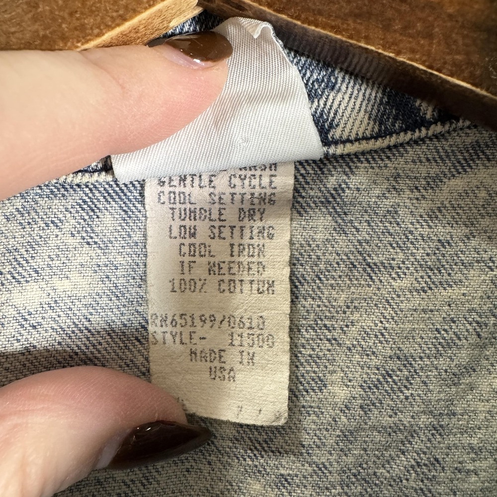 Vtg Oops‎ California Denim Shirt Dress Womens 7/9 Acid Wash Tribal Trim Grunge - Picture 4 of 13